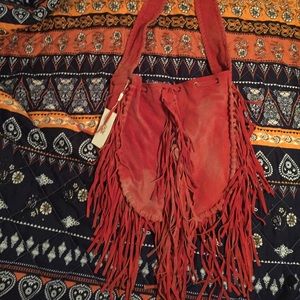NWT Raj Red Fringe Bag